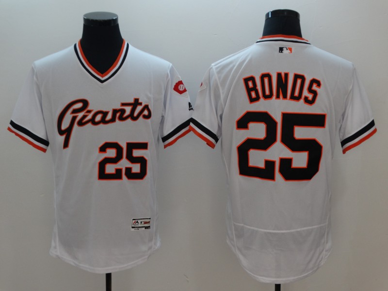 Men San Francisco Giants #25 Bonds White Elite Throwback MLB Jerseys->denver broncos->NFL Jersey